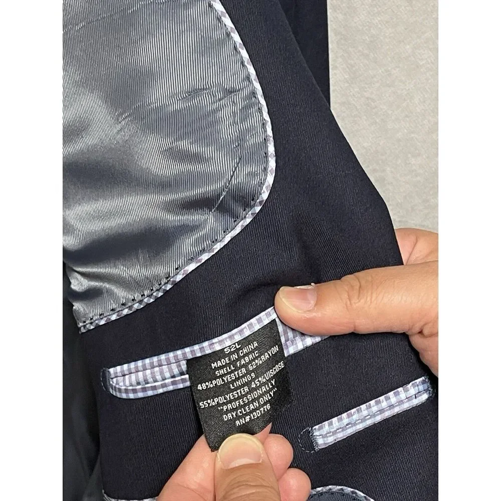 Beverly Hills Polo Club Suit Men 50L Navy Blue 2 B Career‎ 43X28 Pants Luxury